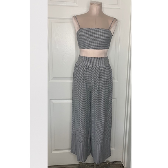 After Party Nasty Gal Houndstooth Two Piece Set Crop Top & Pants Sz Xs - Picture 4 of 9
